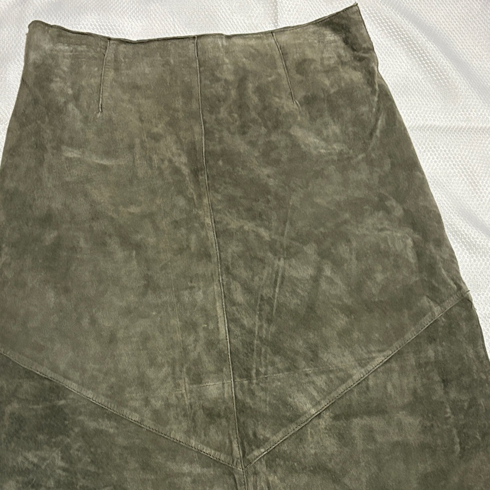 Siena Studio leather Dark Olive A-Line Skirt - Picture 7 of 15
